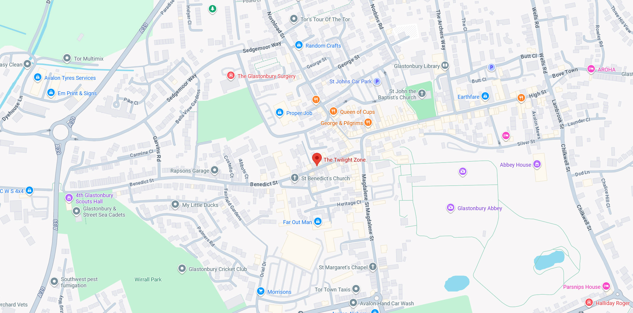 Map screenshot placeholder for Twilight Zone in Glastonbury